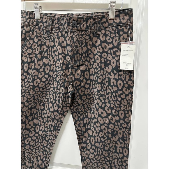 Sanctuary Leopard Twill Skinny Pants Black Brown - NWT Size 26‎ - Picture 2 of 6